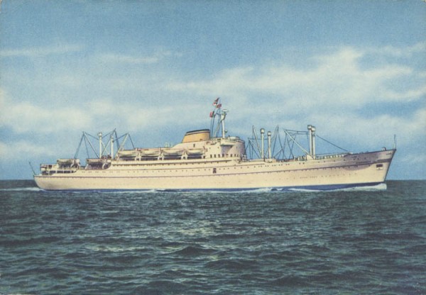 The M/v Oceania, post card