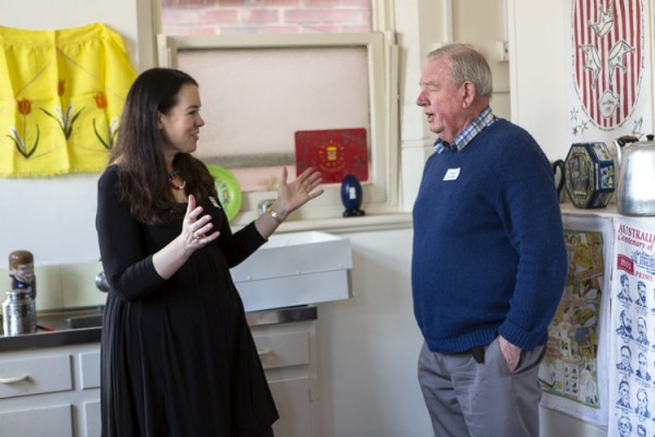 Catherine chatting to Peter