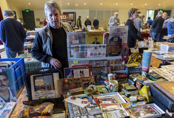 Grant Shallard with his well set up display of his well selected rarieties.
