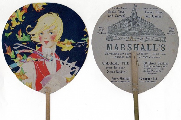 James Marshall & Company advertising fan,