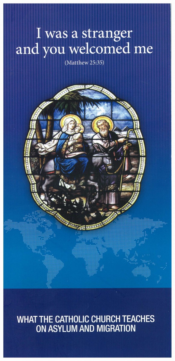 I was a stranger and you welcomed me. Australian Cathjolic Migrant & Refugee Office. Folded brochure, full colour. 21 x 10 cm. Circa 2014. Collection Mandy B.
