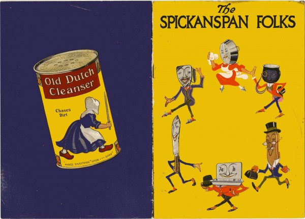 "The Spickanspan folks," a 1914 brochure promoting Old Dutch Cleanser, for shining your pots and pans. Part of Monash Rare Books cookery and household management collection.