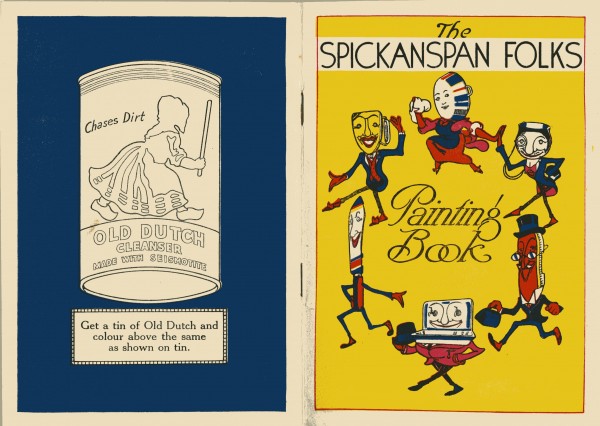 An Australian version was published in 1941 with a colour cover but the rest in black and white, as a "painting book" for children. The back cover illustration of the product encourages the kids to ask Mum to buy a packet so they can use it to colour-in.