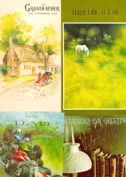 Selection of father's day and one grandfather's day card.