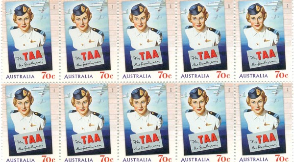 Fly TAA he friendly airline, Australia Post.