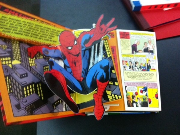 Spiderman leaps from the page. Collection of Corrie Allegro.