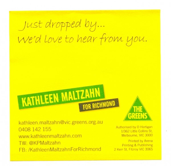 Sticky message from the Greens.