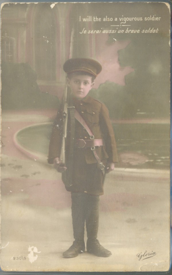 'I will the also a vigorous soldier', postcard, J. Ya- published in Levallios Perrett, France, circa 1917. Collection of K. Houston.