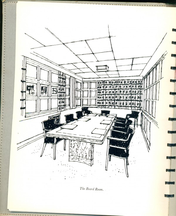 Sketch in Gerrards of Swinton 1964 centenary year, 25 x 20 cm. Collection of Richard Felix.