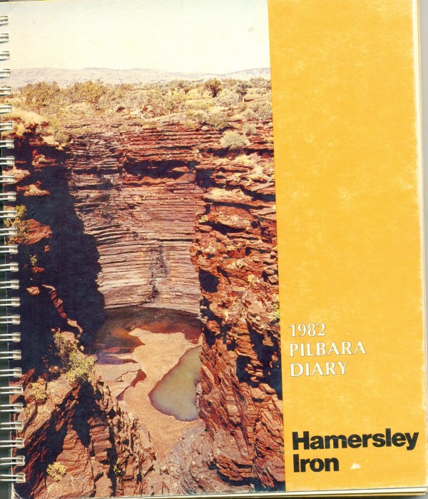 1982 Pilbara diary, published by Hamersley Iron. Collection of Richard Felix.