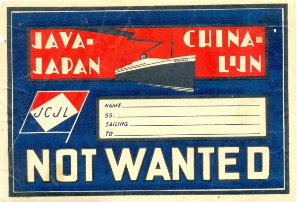 Java China Japan, ship label, 13.4 x 19 cm, circa 1920s-1930s. Collection of AJAY.